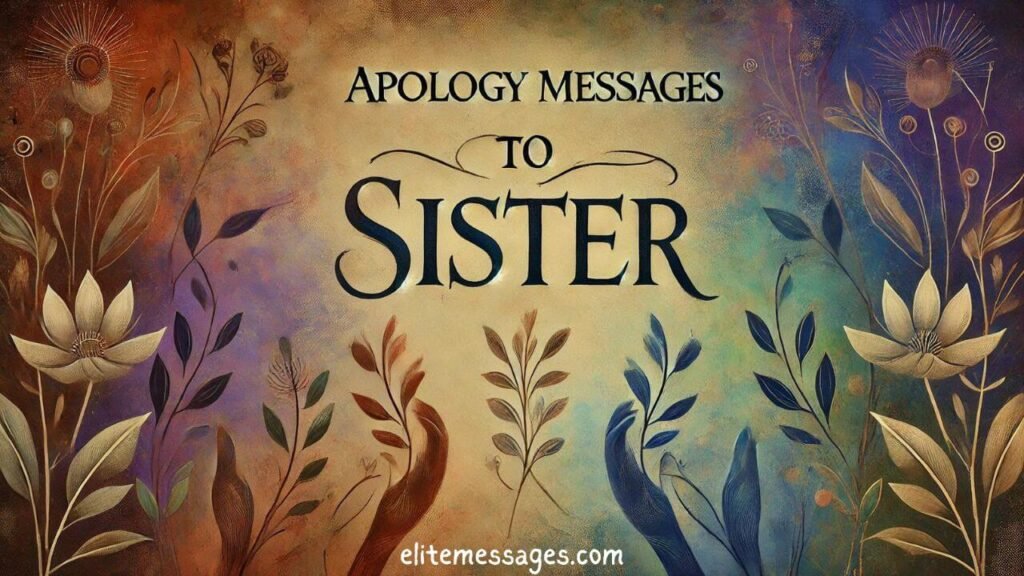 Sincere regret messages for sister, Apology messages to rebuild trust with sister